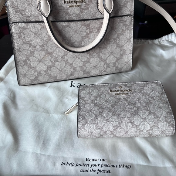 kate spade Handbags - Kate Spade Beige Floral Tote and Wallet Set